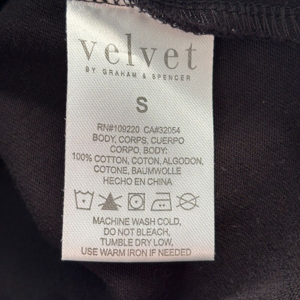Velvet Anthropologie Women Dress LBD Career Quiet Luxury Cotton Black Small L159 - Picture 10 of 11